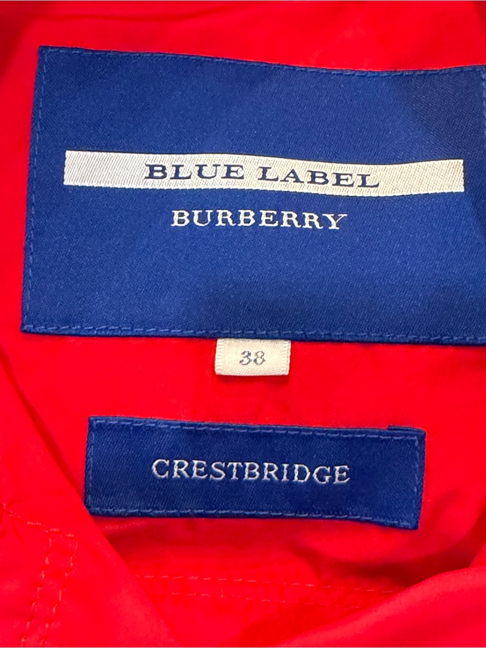 Burberry Red Double-Breasted Trench Coat with Gold Buttons - Picture 2 of 10